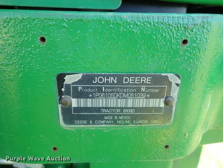 image for item DE0989 2014 John Deere 6105D MFWD tractor