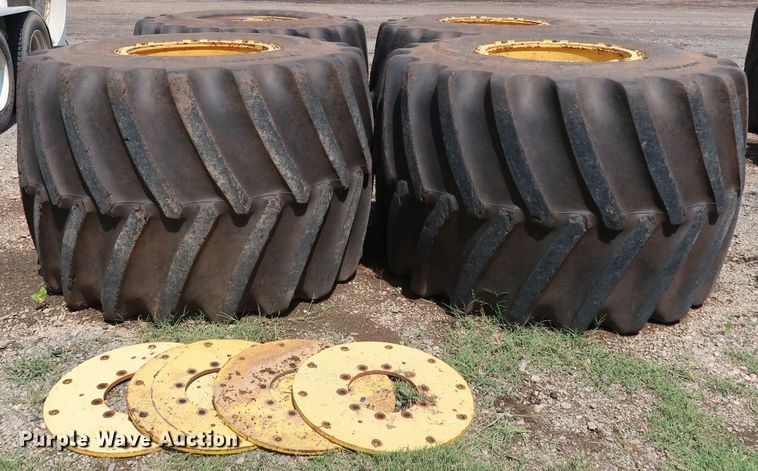 image for item DG4135 (4) Firestone Flotation 23DT 1250/45B32 tires and wheels