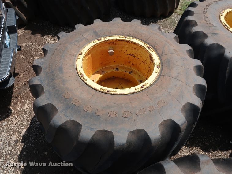 image for item DG4135 (4) Firestone Flotation 23DT 1250/45B32 tires and wheels
