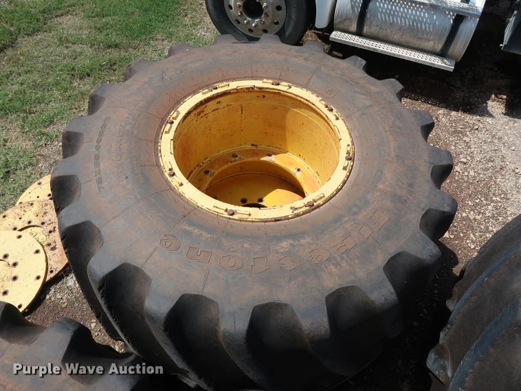 image for item DG4135 (4) Firestone Flotation 23DT 1250/45B32 tires and wheels