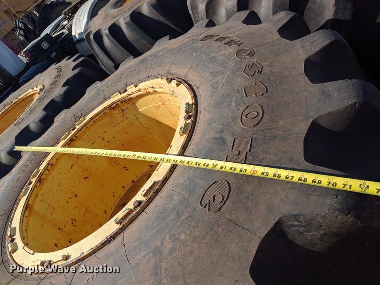 image for item DG4135 (4) Firestone Flotation 23DT 1250/45B32 tires and wheels