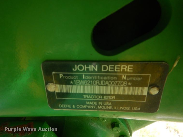 image for item DH2567 2013 John Deere 6210R MFWD tractor