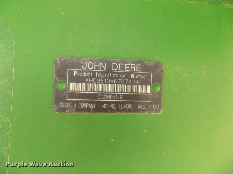 image for item FJ9293 1998 John Deere 9510 RWA combine