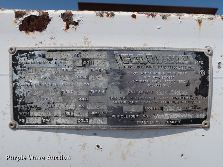 image for item DG4110 2002 Flowboy BD24 bottom dump trailer