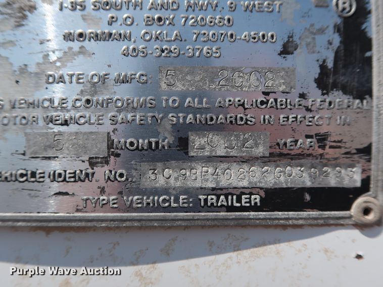 image for item DG4110 2002 Flowboy BD24 bottom dump trailer