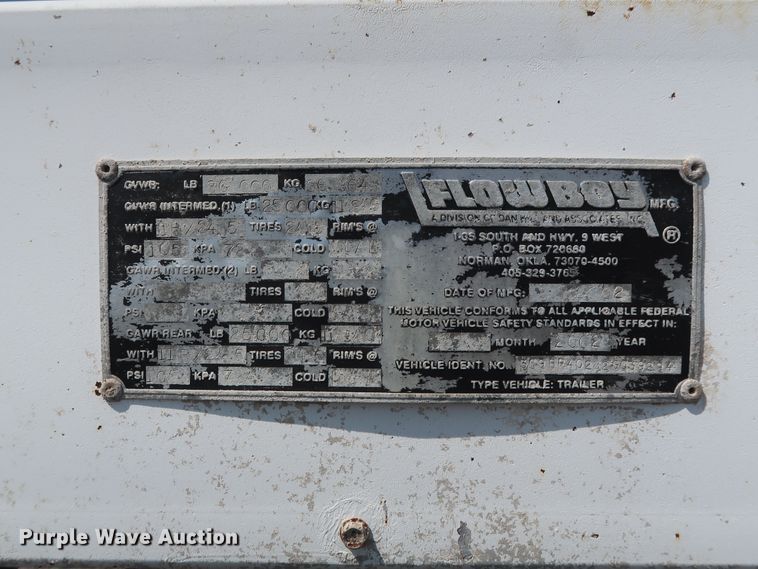 image for item DG4111 2002 Flowboy BD24 bottom dump trailer