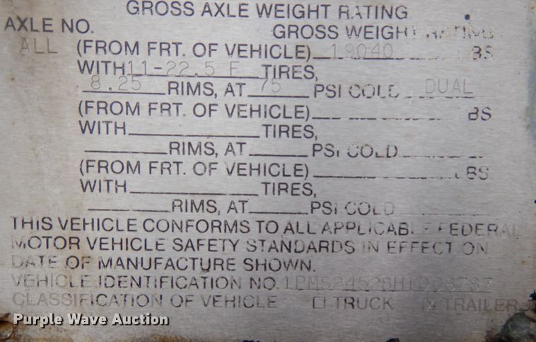 image for item DH2042 1987 Polar Tank Trailers Inc tank trailer