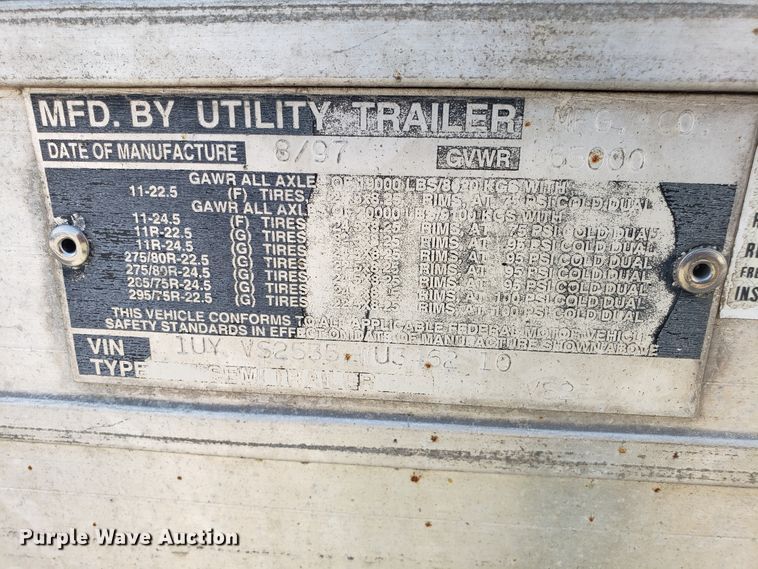 image for item DH2842 1998 Utility dry van trailer