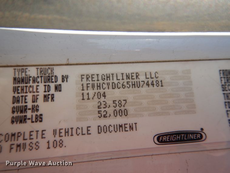 image for item FU9426 2005 Freightliner Business Class M2 truck chassis