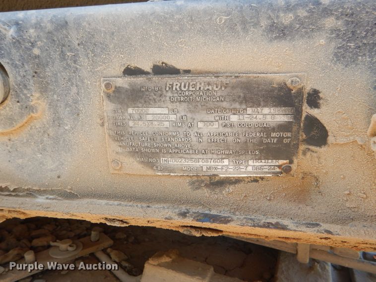 image for item GH9548 1986 Fruehauf LDX-F2-22-7DB5-24 end dump trailer