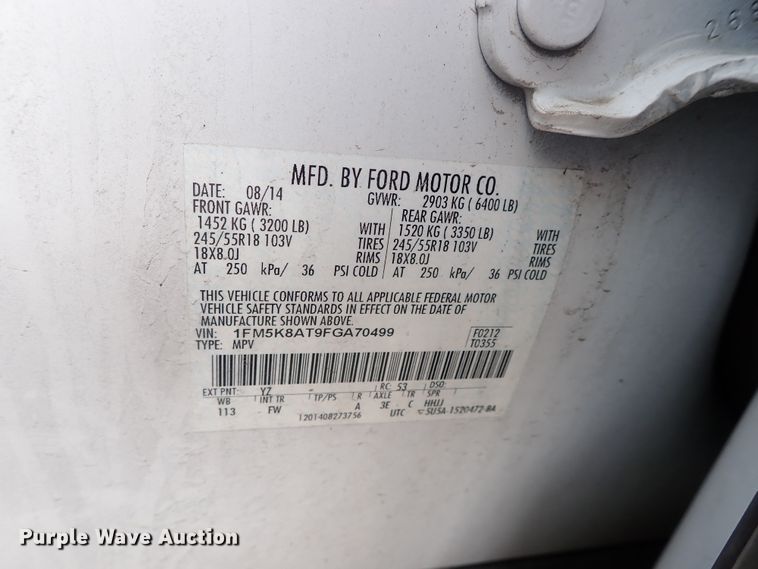 image for item DE1059 2015 Ford Explorer Police SUV