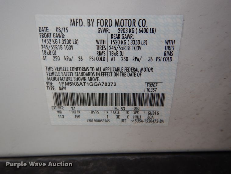 image for item DG4961 2016 Ford Explorer Police Interceptor SUV