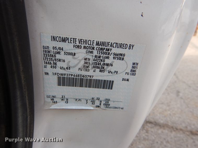 image for item DG4965 2004 Ford F350 Super Duty dump flatbed pickup truck