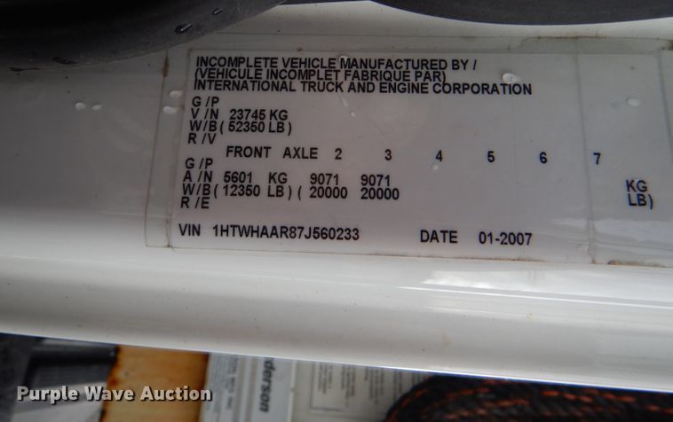 image for item DG4971 2007 International 7400 dump truck