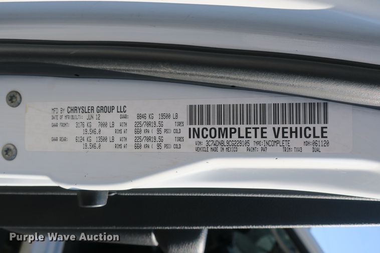 image for item DB10192 2012 Dodge Ram 5500HD truck cab and chassis