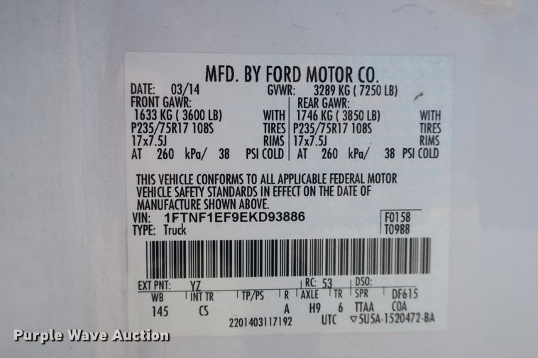 image for item DB10202 2014 Ford F150 pickup truck