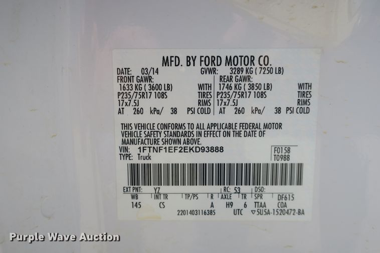 image for item DB10203 2014 Ford F150 pickup truck