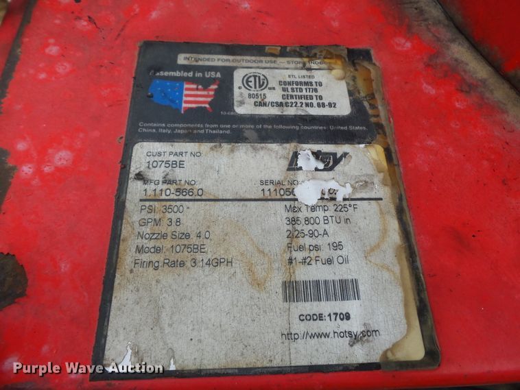 image for item DE7958 Hotsy 1.10-5660 pressure washer