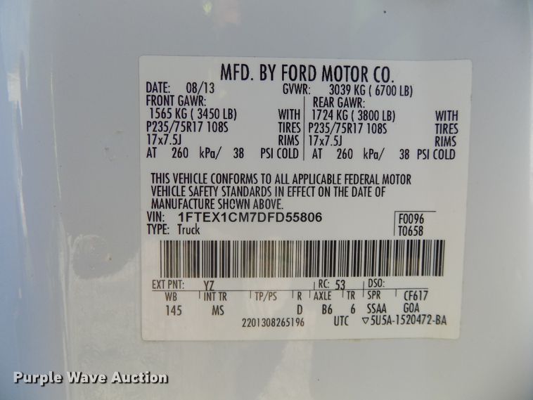 image for item DG2439 2013 Ford F150 XLT SuperCab pickup truck