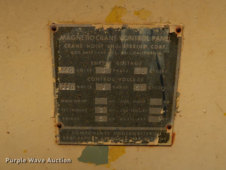 image for item DG4142 Crane Hoist Engineering Corp. overhead crane system