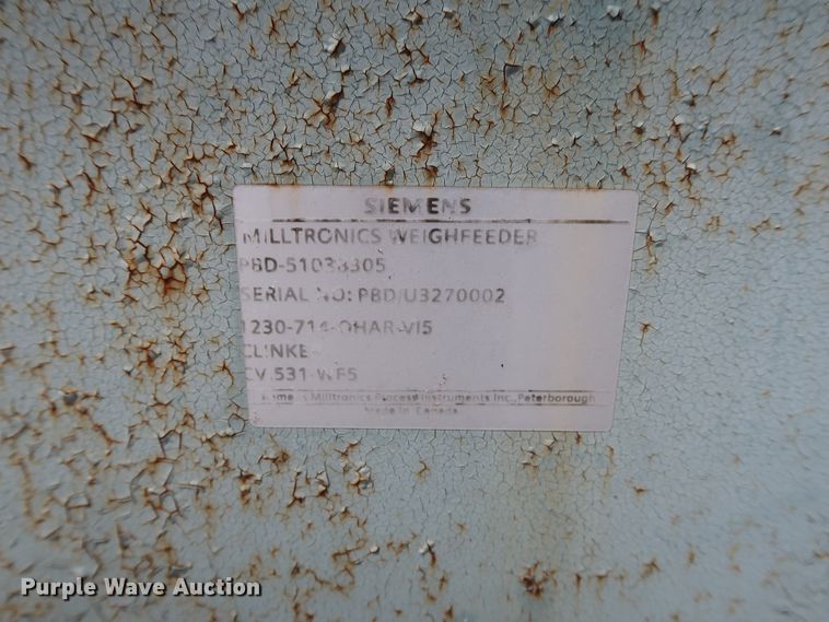 image for item DG4143 Siemens Milltronics weigh feeder conveyor system