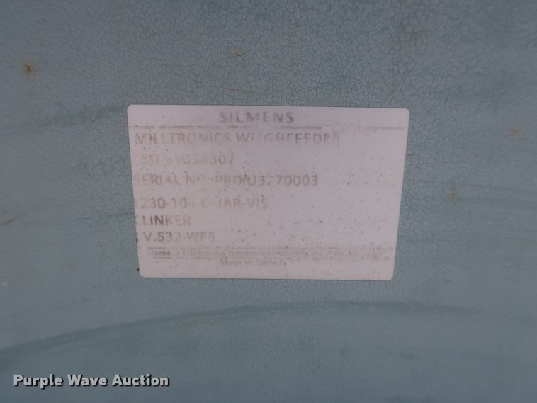 image for item DG4143 Siemens Milltronics weigh feeder conveyor system