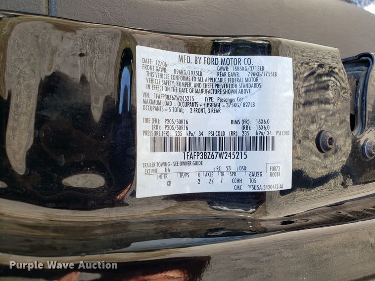 image for item DG7601 2007 Ford Focus