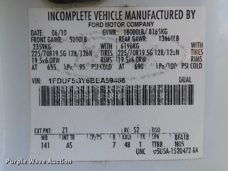 image for item DH1568 2011 Ford F550 Super Duty XL bucket truck