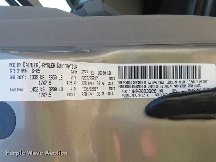 image for item DH1585 2005 Jeep Grand Cherokee Laredo SUV