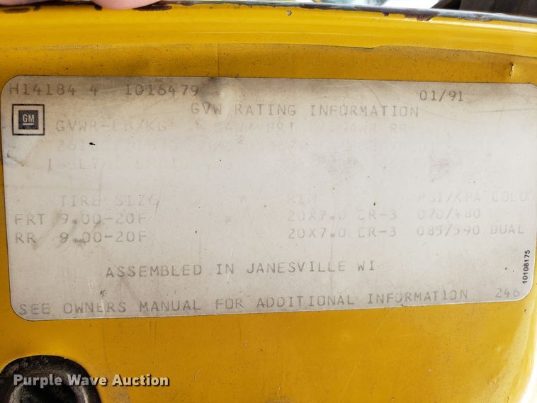 image for item DH2749 1991 Chevrolet Kodiak dump truck