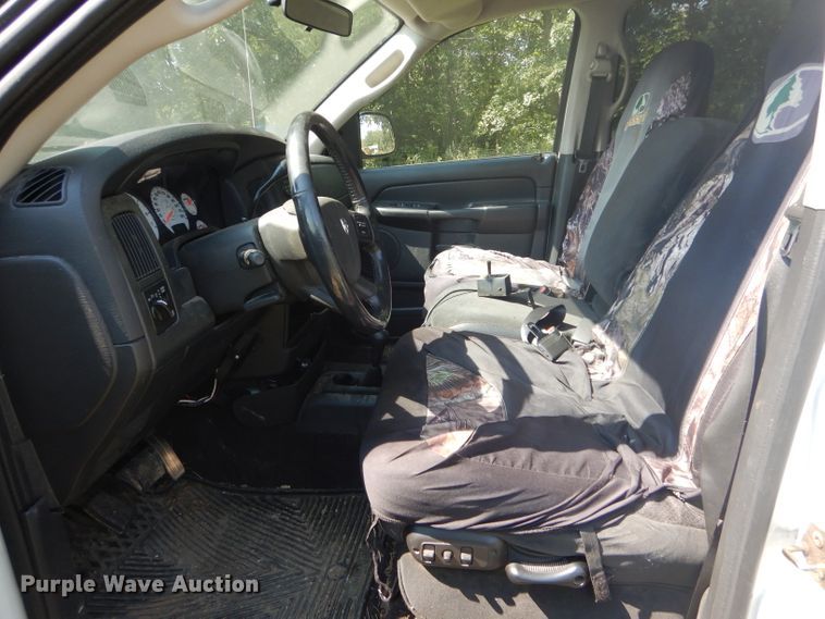 image for item DH6129 2005 Dodge Ram 2500 Quad Cab utility bed pickup truck