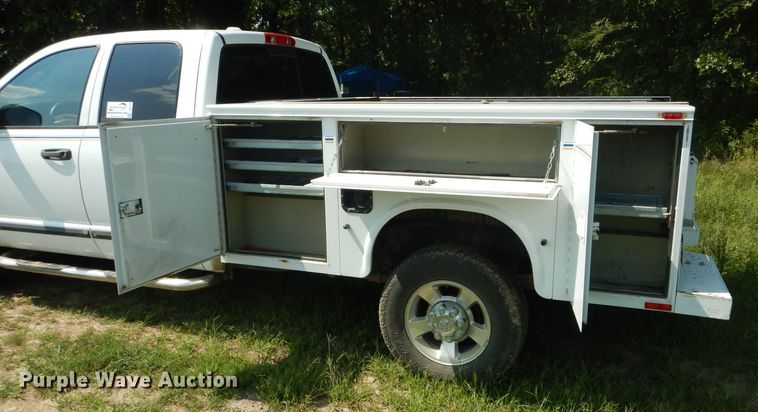 image for item DH6129 2005 Dodge Ram 2500 Quad Cab utility bed pickup truck