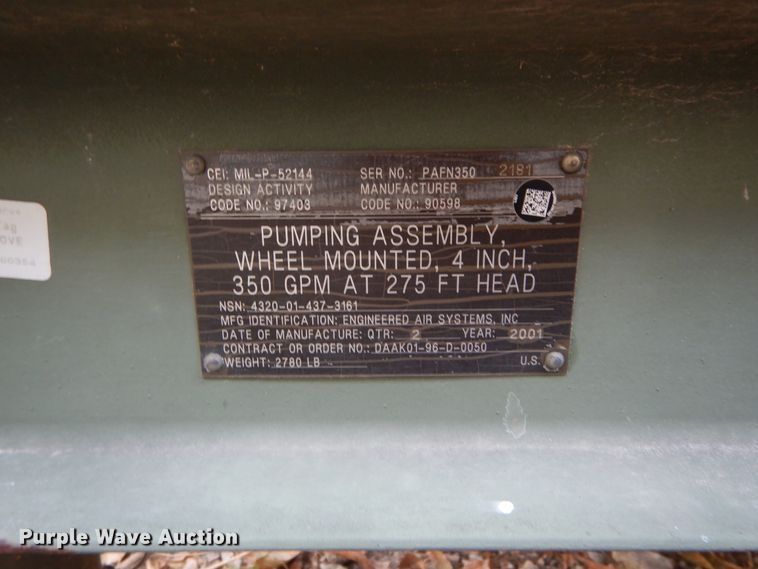 image for item DI1769 2001 Gorman Rupp 04A13 water pump