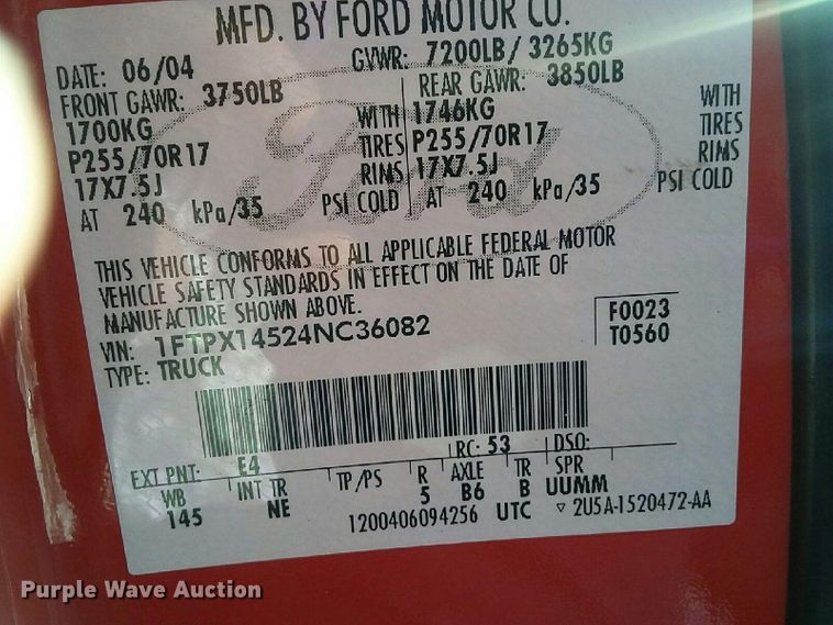 image for item EM9845 2004 Ford F150 SuperCab pickup truck