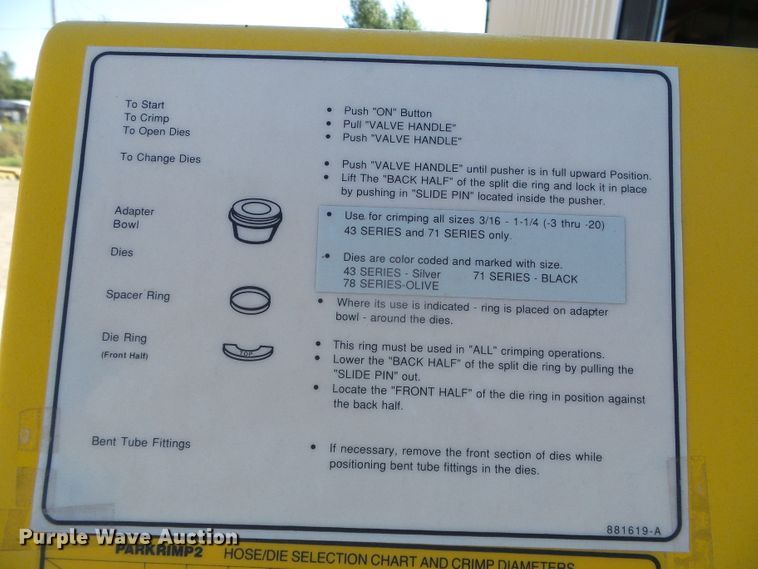 image for item EQ9195 Parker 83C-S40 hydraulic hose press