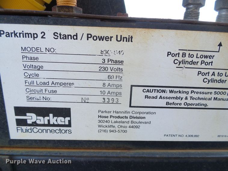 image for item EQ9195 Parker 83C-S40 hydraulic hose press