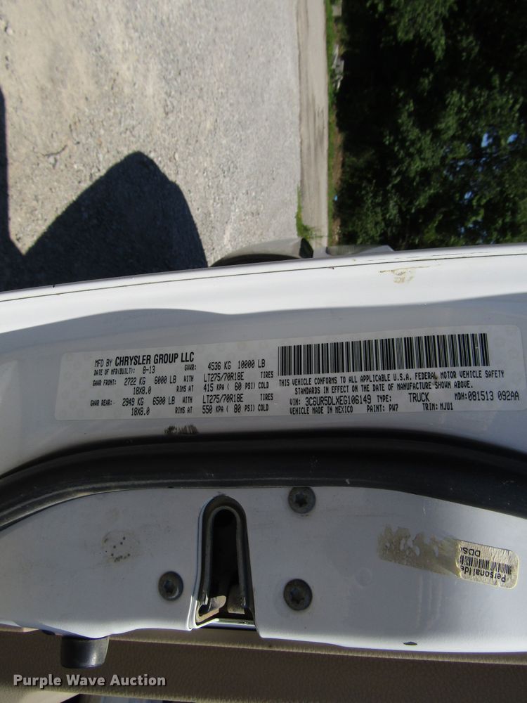 image for item FJ9712 2014 Dodge Ram 2500 Crew Cab pickup truck