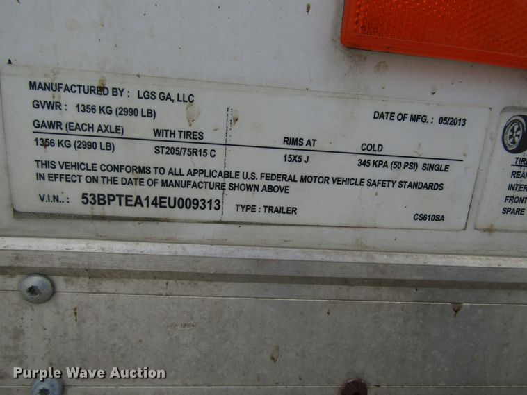 image for item FJ9731 2014 Pace American enclosed cargo trailer