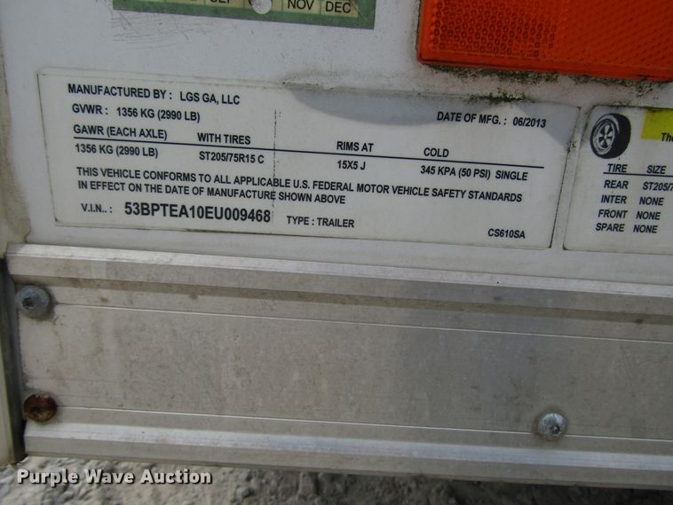 image for item FJ9735 2014 Pace American Cargosport enclosed cargo trailer