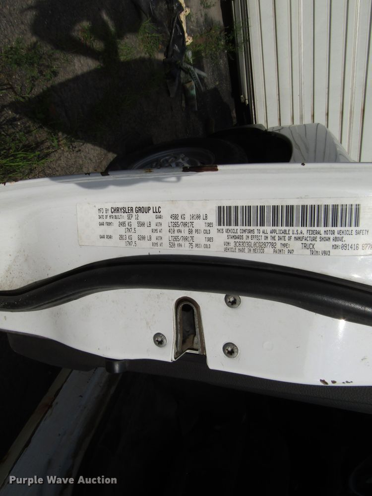 image for item FJ9741 2012 Dodge Ram 3500 Crew Cab pickup truck