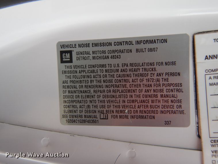 image for item FK9769 2008 Chevrolet C4500 service truck with crane