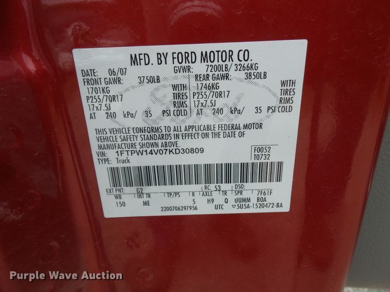 image for item FM9660 2007 Ford F150 SuperCrew pickup truck