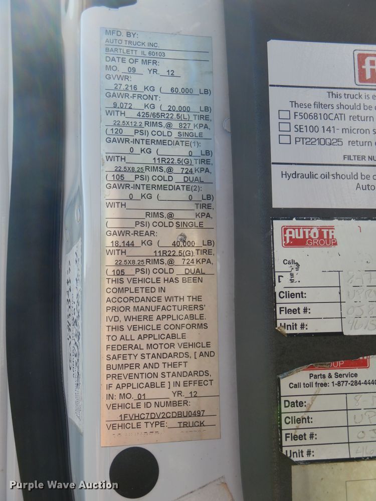 image for item FT9450 2012 Freightliner M2 knuckle boom crane truck