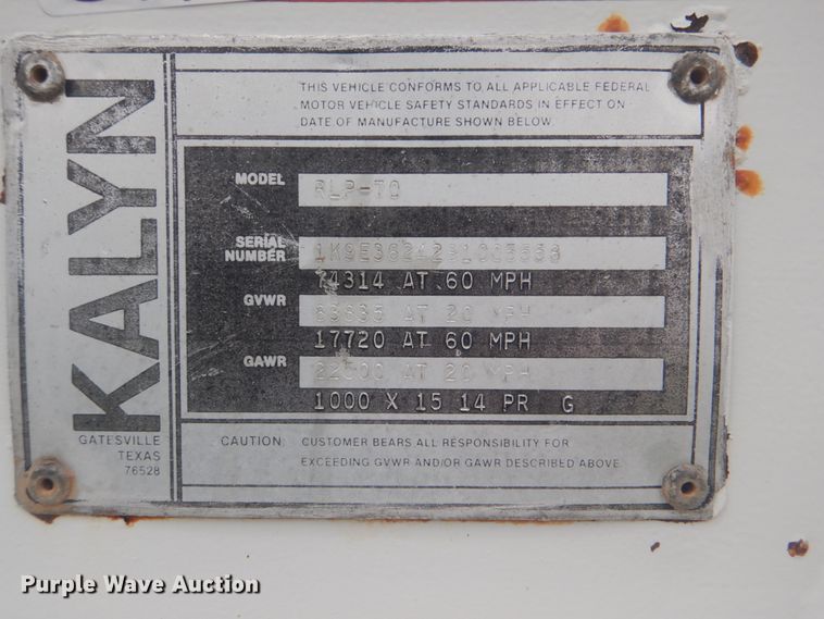 image for item FT9470 1982 Kalyn RLP-70 drop deck equipment trailer