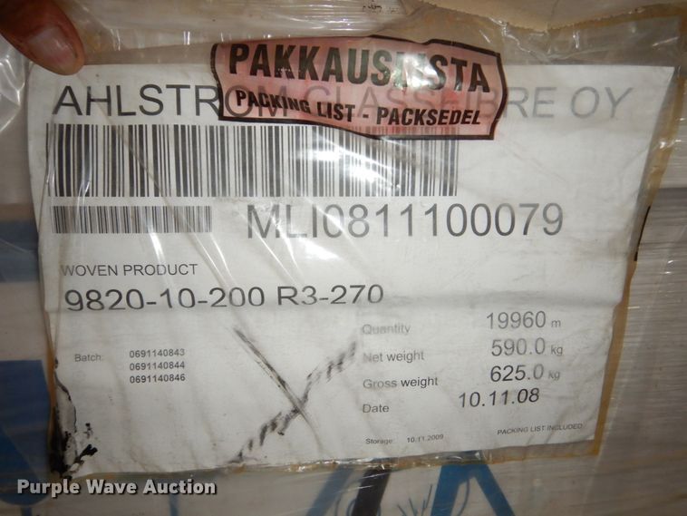image for item FU9488 Approximately 20 pallets of fiberglass rolls