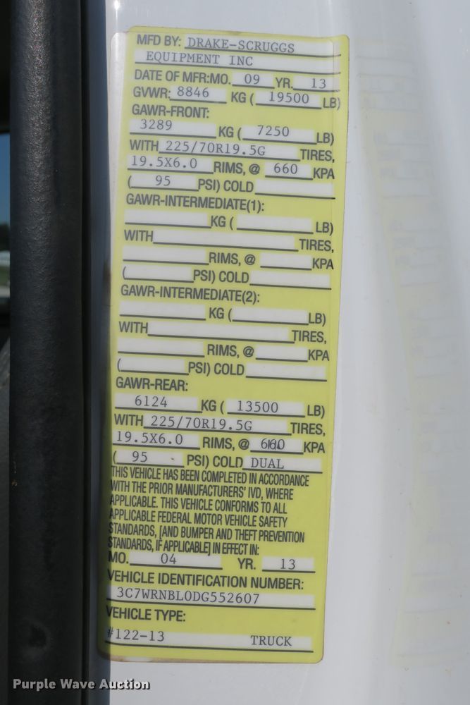 image for item DB10198 2013 Dodge Ram 5500 bucket truck