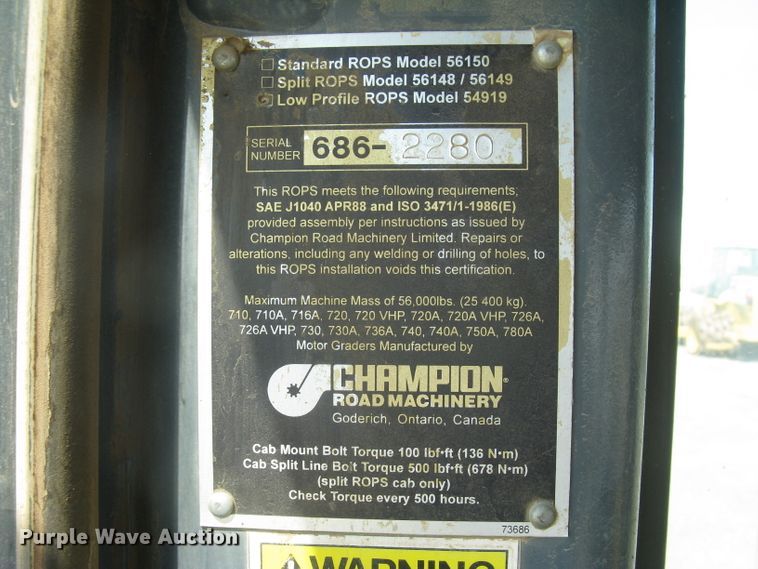 image for item DC1410 1998 Champion 720A VHP motor grader