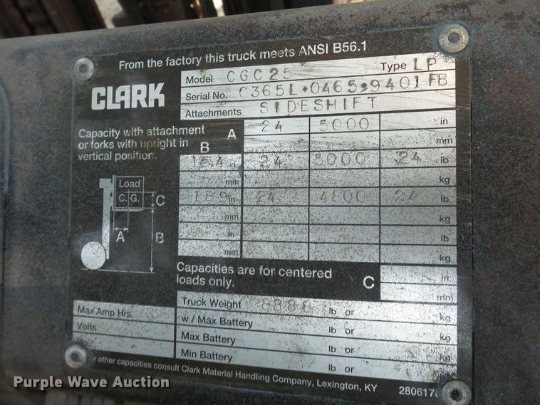 image for item DE7986 Clark CGC25 forklift
