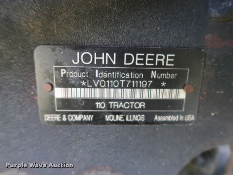 image for item DG4181 2008 John Deere 110 backhoe