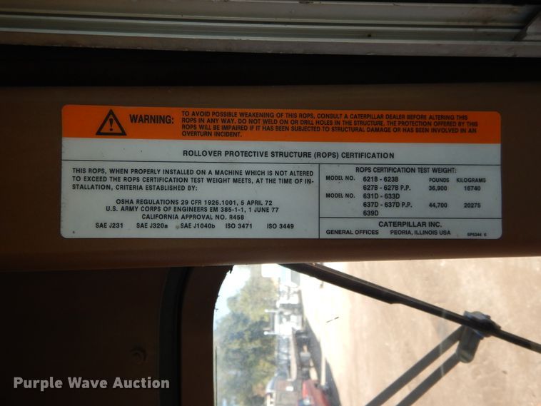 image for item DI1766 1985 Caterpillar 621B conventional scraper